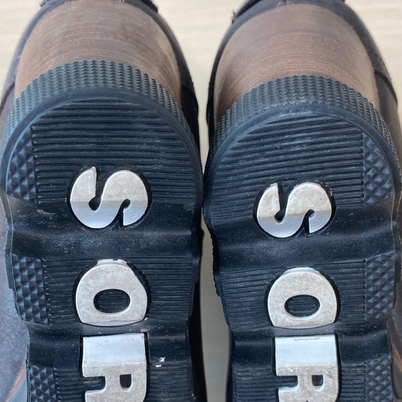 Sorel Joan Uptown Chelsea Dark Brown Leather Wedge Boots - Picture 8 of 9